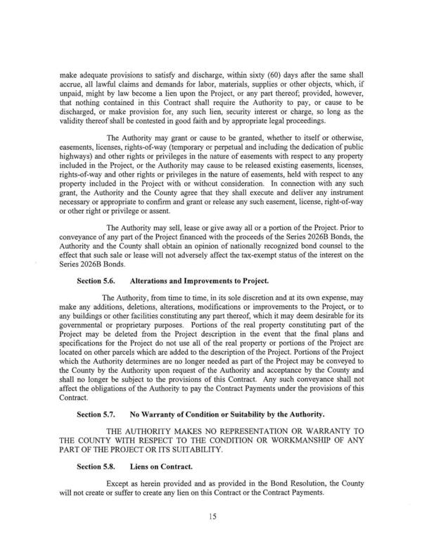 Section 5.6. Alterations and Improvements to Project.