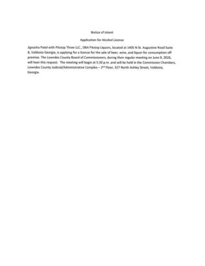 [Notice of Intent]